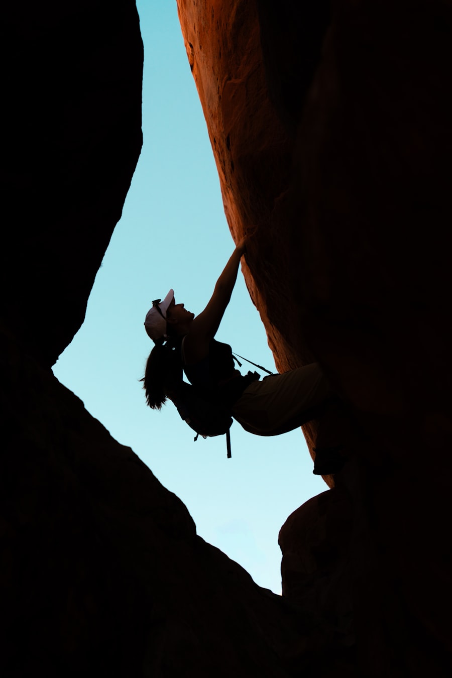 Rock climbing silhouette