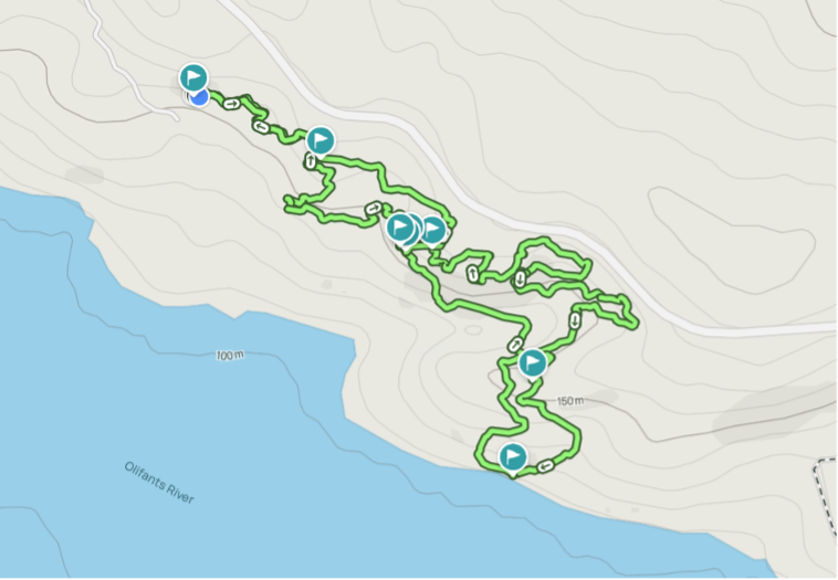 Skeleton Gorge trail map 2