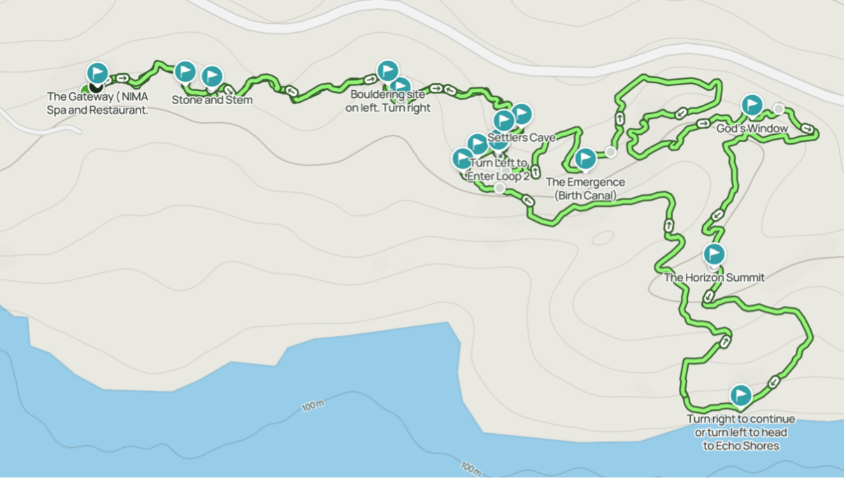 Skeleton Gorge trail map 5